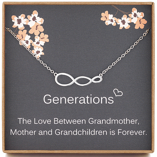 Sterling Silver Infinity Necklace for Grandma