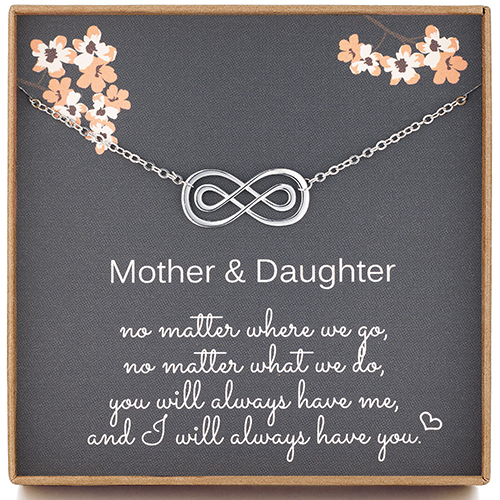 Sterling Silver Infinity Necklace for Mother and Daughter